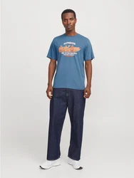 Jack & Jones T-Shirt JJELOGO TEE SS O-NECK 2 COL SS25 SN Blau/Hellblau
