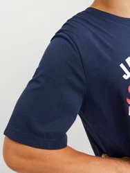 Jack & Jones T-Shirt JJELOGO TEE SS O-NECK 2 COL SS25 SN Dunkelblau