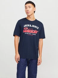 Rundhalsshirt JJELOGO TEE SS O-NECK 2 COL SS25 SN mit Logo Print