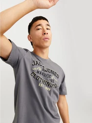 Jack & Jones T-Shirt JJELOGO TEE SS O-NECK 2 COL SS25 SN Grau/Dunkelgrau