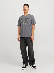 Jack & Jones T-Shirt JJELOGO TEE SS O-NECK 2 COL SS25 SN Grau/Dunkelgrau