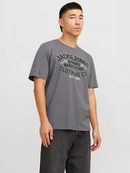 Jack & Jones T-Shirt JJELOGO TEE SS O-NECK 2 COL SS25 SN Grau/Dunkelgrau