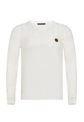 RedBridge Strickpullover Broken Arrow Weiß/Creme/Rosa/Rot