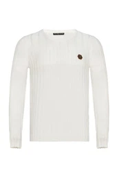 RedBridge Strickpullover Broken Arrow Weiß/Creme/Rosa/Rot