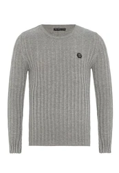 RedBridge Strickpullover Broken Arrow Grau/Hellgrau/Dunkelgrau