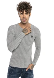 RedBridge Strickpullover Broken Arrow Grau/Hellgrau/Dunkelgrau