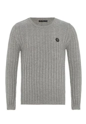 RedBridge Strickpullover Broken Arrow Grau/Hellgrau/Dunkelgrau