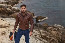 SHIMA Motorradjacke Hunter+ 2.0 Braun/Dunkelbraun