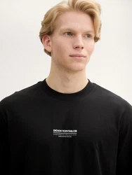 TOM TAILOR Denim T-Shirt Relaxed Fit Schwarz