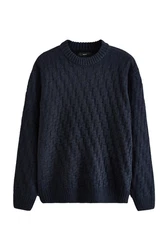 Next Rundhalspullover Regular Fit Dunkelblau/Blau