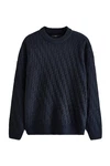 Next Rundhalspullover Regular Fit Dunkelblau/Blau