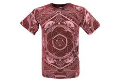 Guru-Shop T-Shirt Tibet & Buddhist Art T-Shirt Dunkelrot/Rot/Bordeaux