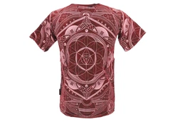 Guru-Shop T-Shirt Tibet & Buddhist Art T-Shirt Dunkelrot/Rot/Bordeaux