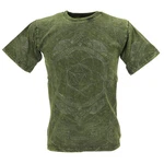 Guru-Shop T-Shirt Tibet & Buddhist Art T-Shirt Dunkelgrün/Grün/Neonfarben