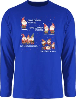 Shirtracer Rundhalsshirt Ein Glühwein Zwei Glühwein Blau/Rosa Shirtracer Rundhalsshirt Ein Glühwein Zwei Glühwein Blau/Rosa