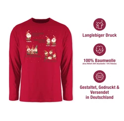Shirtracer Rundhalsshirt Ein Glühwein Swei Glühwein Dunkelrot/Rot/Rosa