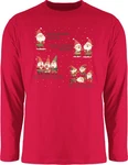 Shirtracer Rundhalsshirt Ein Glühwein Swei Glühwein Dunkelrot/Rot/Rosa