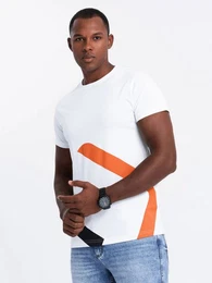 Print-Shirt Herren-T-Shirt aus Baumwolle mit Doppellogo