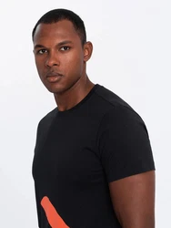 OMBRE Print-Shirt Doppellogo Schwarz/Orange
