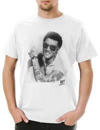 Print-Shirt Tattoo Rocker HC Herren T-Shirt Elvis Skull Ink Psychobilly Rockabilly (1-tlg) Schdel Oldschool Fashion Presley