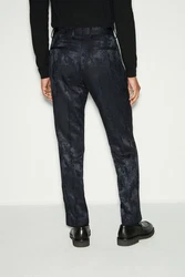 Next Anzughose Slim Fit Camo Smokinghose Dunkelblau/Blau/Hellblau