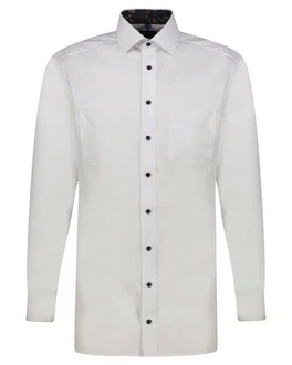 OLYMP Businesshemd LUXOR Modern Fit Weiß/Grau/Creme/Dunkelblau