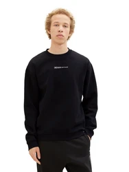 TOM TAILOR Denim Sweatshirt mit Logoprint Hellblau/Schwarz/Dunkelblau/Beige