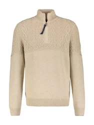 LERROS Strickpullover Troyer Khaki/Beige/Braun