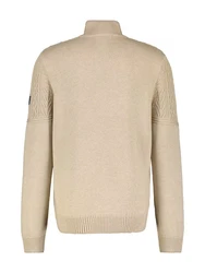 LERROS Strickpullover Troyer Khaki/Beige/Braun