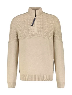 LERROS Strickpullover Troyer Khaki/Beige/Braun