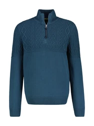 LERROS Strickpullover Troyer Blau/Dunkelblau/Türkis/Hellblau