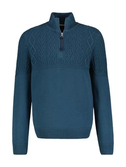LERROS Strickpullover Troyer Blau/Dunkelblau/Türkis/Hellblau