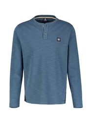 LERROS Sweatshirt Serafino-Langarmshirt Grau/Blau/Dunkelblau/Hellblau