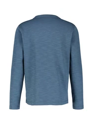LERROS Sweatshirt Serafino-Langarmshirt Grau/Blau/Dunkelblau/Hellblau