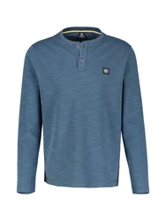 LERROS Sweatshirt Serafino-Langarmshirt Grau/Blau/Dunkelblau/Hellblau