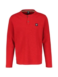 LERROS Sweatshirt Serafino-Langarmshirt Rot/Dunkelrot