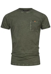 Indicode T-Shirt INKilmon Dunkelgrün/Khaki
