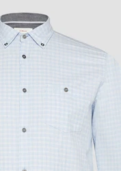 s.Oliver Langarmhemd Regular Fit mit Button-Down-Kragen Hellblau/Blau