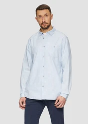 s.Oliver Langarmhemd Regular Fit mit Button-Down-Kragen Hellblau/Blau