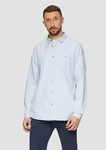 s.Oliver Langarmhemd Regular Fit mit Button-Down-Kragen Hellblau/Blau