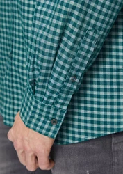 s.Oliver Langarmhemd Regular Fit mit Button-Down-Kragen Dunkelgrün/Grün/Blau/Türkis