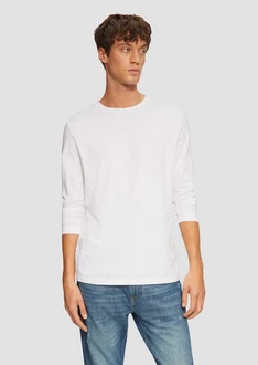 s.Oliver Langarmshirt Longsleeve Weiß/Creme