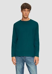 s.Oliver Langarmshirt Longsleeve Türkis/Grün/Dunkelgrün