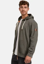 Indicode Sweatjacke INBaustian Dunkelgrün/Khaki