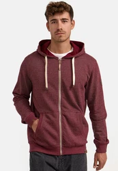 Indicode Sweatjacke INBaustian Dunkelrot/Bordeaux