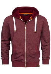 Indicode Sweatjacke INBaustian Dunkelrot/Bordeaux