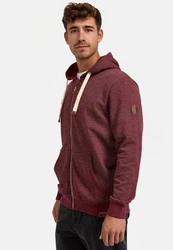 Indicode Sweatjacke INBaustian Dunkelrot/Bordeaux
