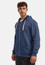 Indicode Sweatjacke INBaustian Hellblau/Dunkelblau/Braun/Blau