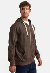 Indicode Sweatjacke INBaustian Grau/Dunkelbraun/Khaki/Braun/Rot