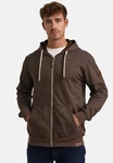 Indicode Sweatjacke INBaustian Grau/Dunkelbraun/Khaki/Braun/Rot